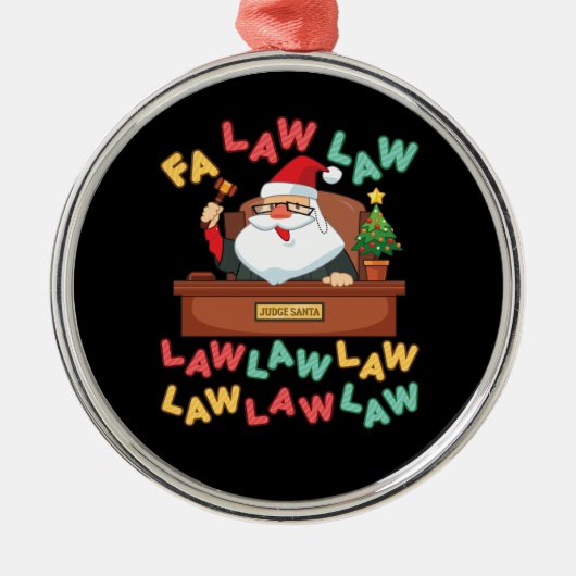 Fa Law Funny Lawyer Santa Metalen Ornament (Voorkant)