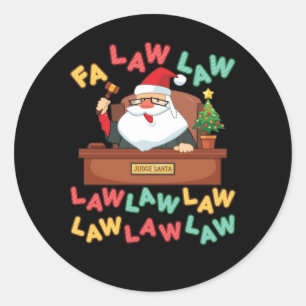Fa Law Funny Lawyer Santa Ronde Sticker