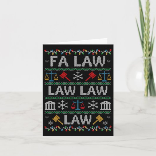 Fa Law  jurist lelijke kersttrui Kaart (Voorkant)