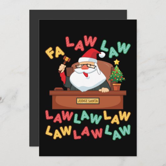 Fa Law Law Grappige Advocaat Kerstman Rechter Kers Feestdagenkaart (Voorkant / Achterkant)
