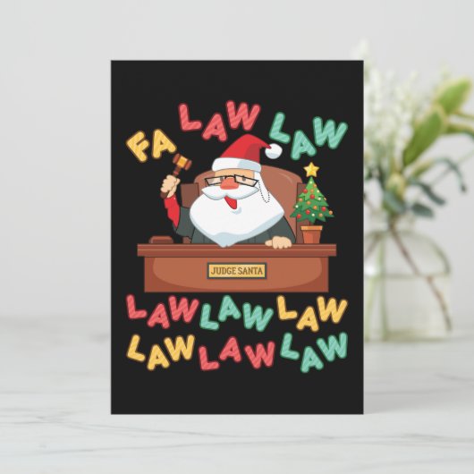 Fa Law Law Grappige Advocaat Kerstman Rechter Kers Feestdagenkaart (Staand voorkant)