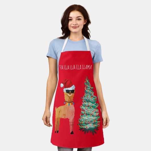 Fa lla lla lla llama Kerstmis Apron Schort (Gedragen)
