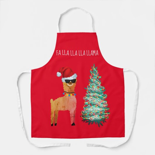 Fa lla lla lla llama Kerstmis Apron Schort (Voorkant)