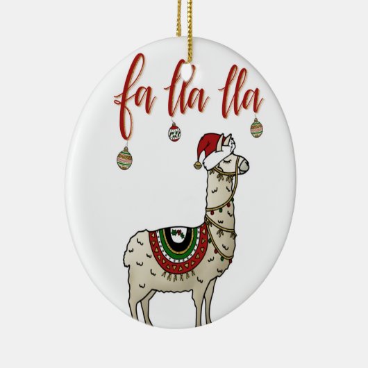 Fa Lla Lla Llama kerstornament Keramisch Ornament (Rechts)