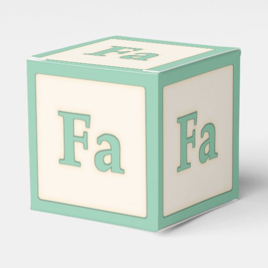 "Fa" Musical Baby Blocks Light Green Bedankdoosjes (Voorkant Zijde)