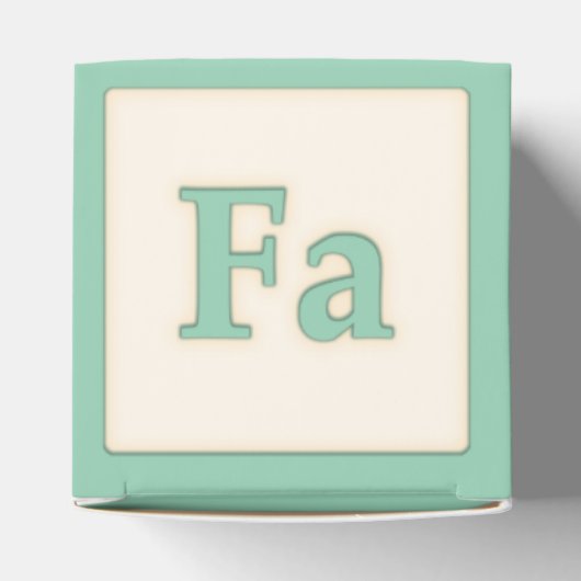 "Fa" Musical Baby Blocks Light Green Bedankdoosjes (Bovenkant)