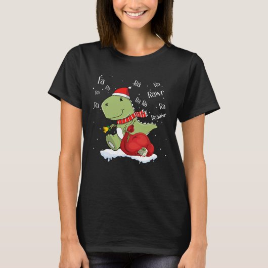 Fa Ra Ra Ra Rawr Tree Rex Funny Xmas Cadeau T-shirt (Voorkant)