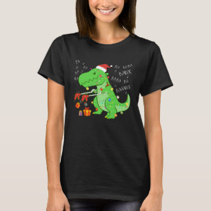 Fa Ra Ra Rawr Kerst Dinosaurus Met Xmas Pet Li T-shirt