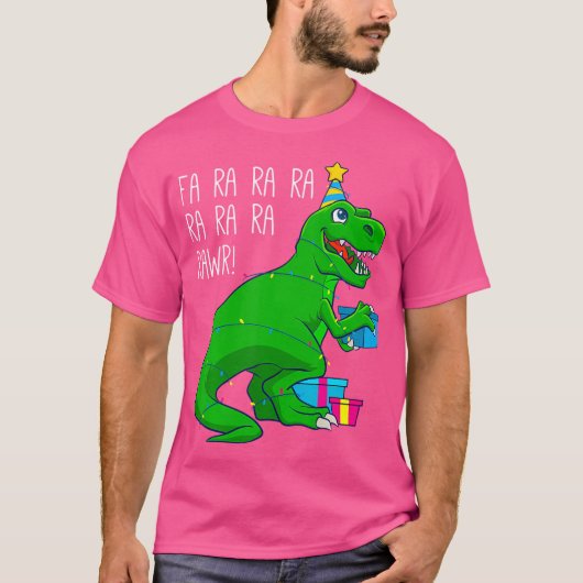 Fa Ra Ra Rawr Kerstdinosaurus T Rex Xmas Trex M T-shirt (Voorkant)