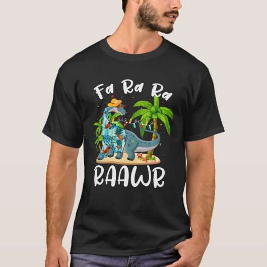 Fa Ra Ra Rawr Lange Hals Dinosaurus Zomer Kerstmis T-shirt (Voorkant)