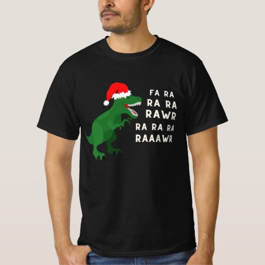 Fa Ra Ra Rawr, T-Rex Kerstshirt T-shirt (Voorkant)