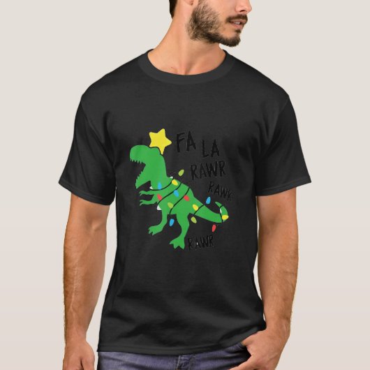 Fa Ra Rawr Santa Rex Dinosaur Kerstmis Dino Xm T-shirt (Voorkant)