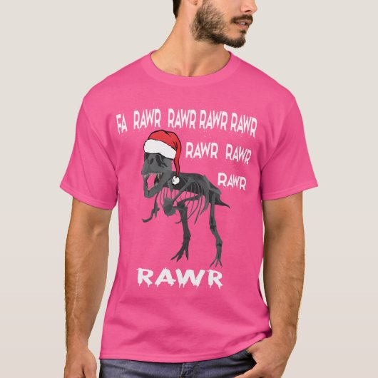 Fa Rawr Rawr Grappige T-Rex Dinosaurus Kerst Lelij T-shirt (Voorkant)