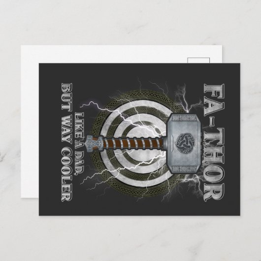 Fa-Thor Als Een Vader Maar Dan Way Koeler Vaderdag Briefkaart (Voorkant / Achterkant)