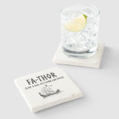 Fa-Thor Funny Vaderdag Stenen Onderzetter (Zijkant)