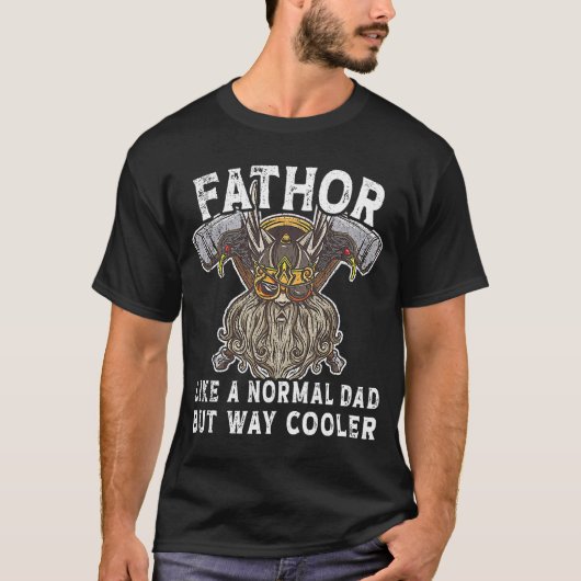 Fa Thor Like Papa Way Machtiger Viking Vaderdag T-shirt (Voorkant)