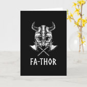 Fa-Thor Noordse Vikingschedel Vader Papa Papa Kaart (Gele Bloem)