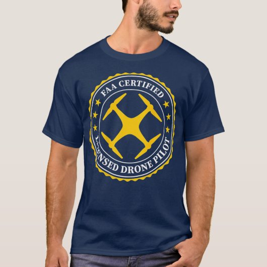 FAA Certified Licensed Drone Pilot  BACK DESIGN T-shirt (Voorkant)