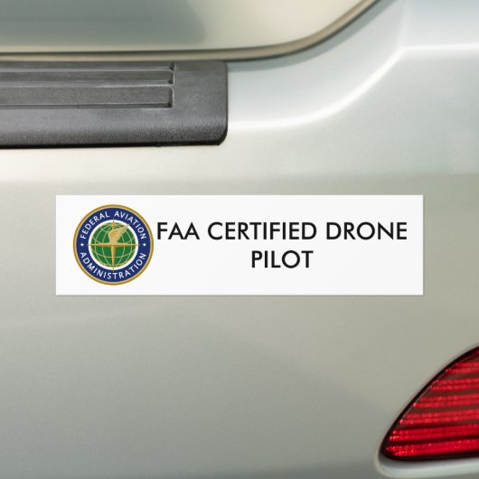 FAA CERTIFIFIED DRONE PILOT BUMPERSTICKER (Op auto)