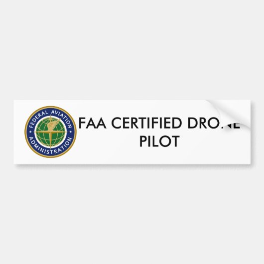 FAA CERTIFIFIED DRONE PILOT BUMPERSTICKER (Voorkant)