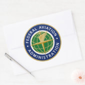 FAA federale luchtvaartadministratie Ronde Sticker (Envelop)