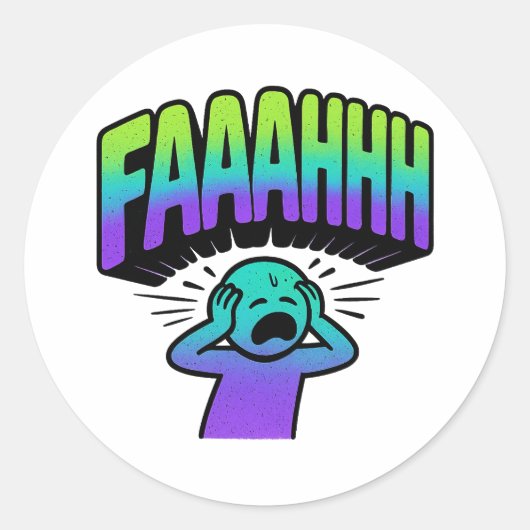 FAAAAHHH  RONDE STICKER (Voorkant)