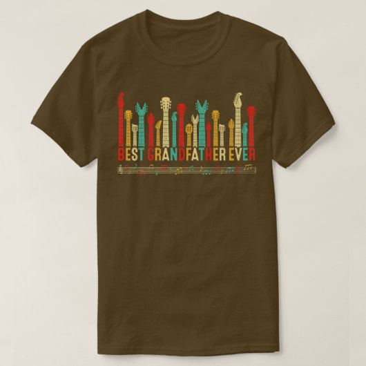 Faamtedag Beste grootvader ooit gitaar Lover Gui T-shirt (Design voorkant)