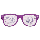 Fab 40e verjaardag Paarse Retro Sunglass Retro Zonnebril (Voorkant)
