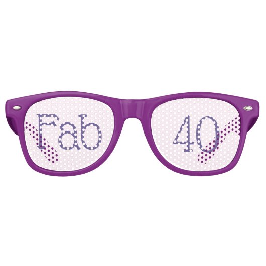 Fab 40e verjaardag Paarse Retro Sunglass Retro Zonnebril (Voorkant)