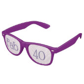 Fab 40e verjaardag Paarse Retro Sunglass Zonnebril (Gekanteld)
