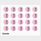 FAB 40e verjaardag ROZE ZWART WIT ZEBRA PRINT Ronde Sticker (Vel)