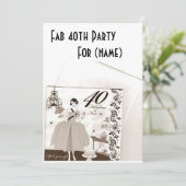 FAB "40th" PARTIJINVITATIE Kaart (Staand voorkant)