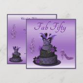 Fab 50 Paarse divablak, Sparkle High Heels Kaart (Voorkant / Achterkant)