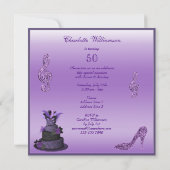 Fab 50 Paarse divablak, Sparkle High Heels Kaart (Achterkant)