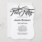 Fab 50 verjaardagsfeestje kaart (Voorkant)