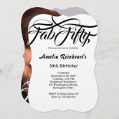 Fab 50 verjaardagsfeestje kaart (Voorkant / Achterkant)