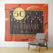 Fab 50e verjaardag Cool Elegant Oranje Wandtapijt Wandkleed (In Situ (horizontaal))