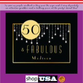 Fab 50e Verjaardag Cool Fun Zwart Tapijt Wandkleed