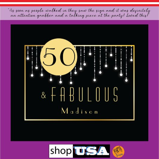 Fab 50e Verjaardag Cool Fun Zwart Tapijt Wandkleed