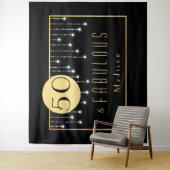 Fab 50e verjaardag Cool Fun Zwart Wandkleed (In situ)