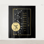 Fab 50e verjaardag Cool Fun Zwart Wandkleed (Voorkant)