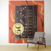 Fab 50ste verjaardag Cool Elegant Oranje Tapijt Wandkleed (In situ)