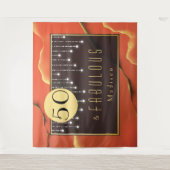 Fab 50ste verjaardag Cool Elegant Sinaasappel wand Wandkleed (Voorkant)