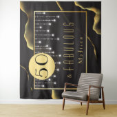 Fab 50ste verjaardag Cool Inky Black Tapestry Wandkleed (In situ)