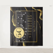 Fab 50ste verjaardag Cool Inky Zwarte Tapijt Wandkleed (Voorkant)