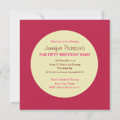 Fab 50th Birthday Invitation Kaart (Achterkant)