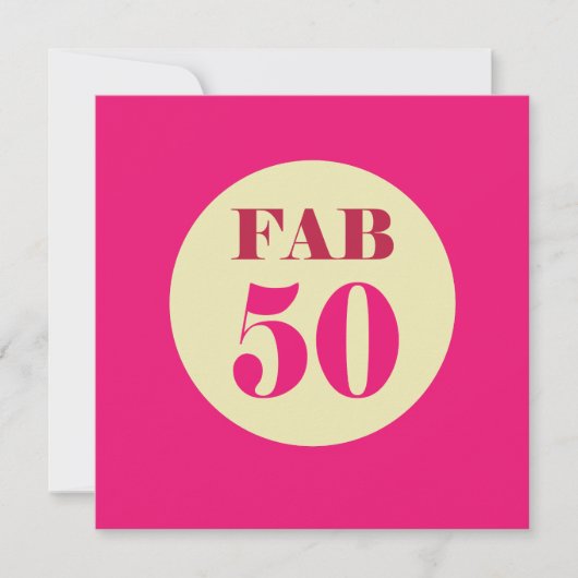 Fab 50th Birthday Invitation Kaart (Voorkant)