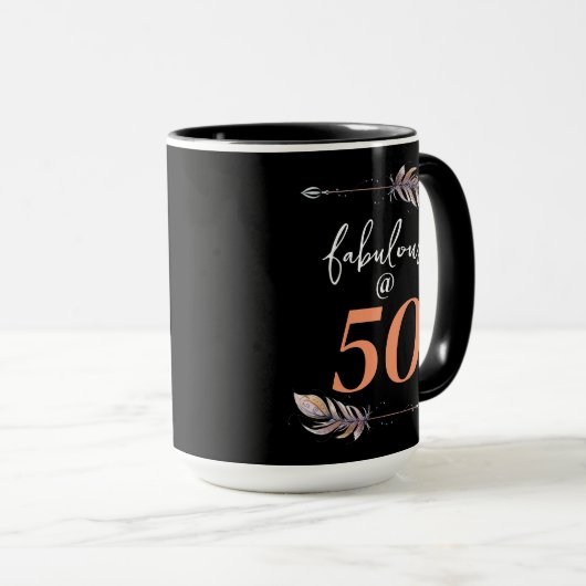 Fab @ 50th Birthday Party Oranje Decorative Arrow Mok (Voorkant rechts)