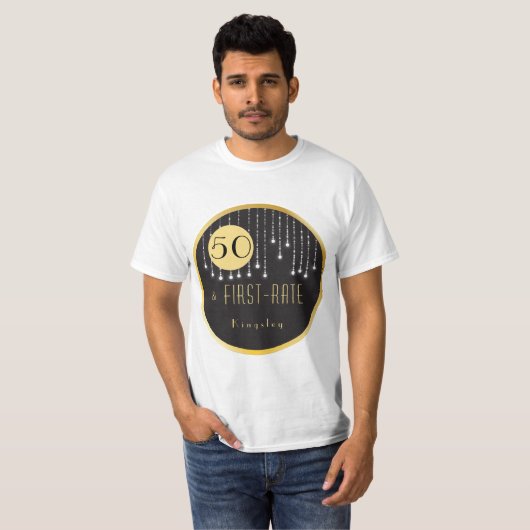 Fab 50th Cool Fun Birthday Zwart T-shirt (Voorkant volledig)