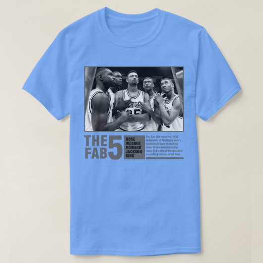 Fab 5 BW Retro T-shirt (Design voorkant)